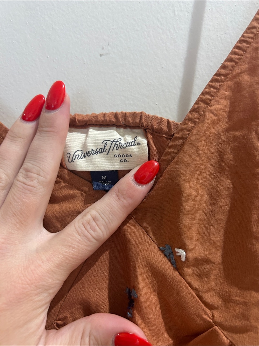 Universal Thread Rust Embroidered Spaghetti-Strap Maxi Dress - Picture 3 of 3